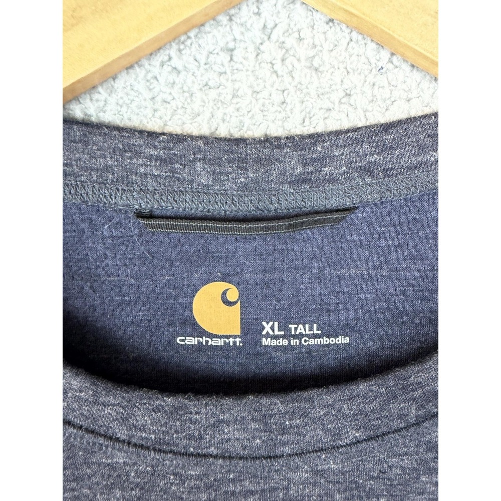 Carhartt Force Shirt Mens XLT Blue Heather Long Sleeve Thermal Workwear Mens - Picture 4 of 10